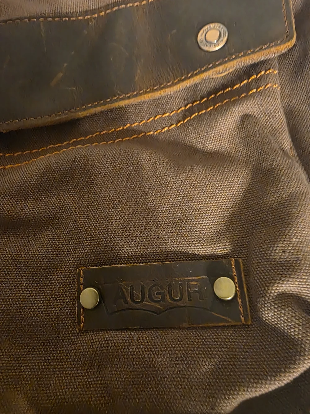 Brown Canvas Messenger Bag with Leather Trim - Unbranded